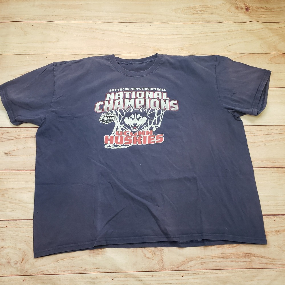 NCAA UConn Huskies Shirt Men Extra Large Blue 2014 National Champions Basketball
